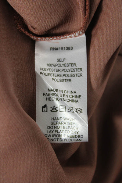 Current Air Women's Scoop Neck Sleeveless Dressy Tank Top Brown Size S