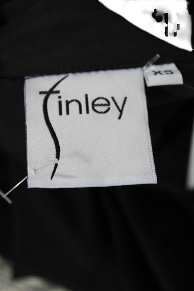 Finley Women's Collared Sleeveless Button Up Shirt Blouse Black Size XS