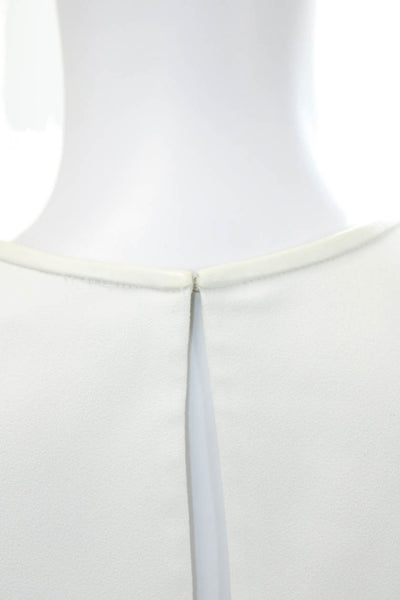 T Alexander Wang Women's Scoop Neck Sleeveless Raw Hem Tank Top Cream Size 2