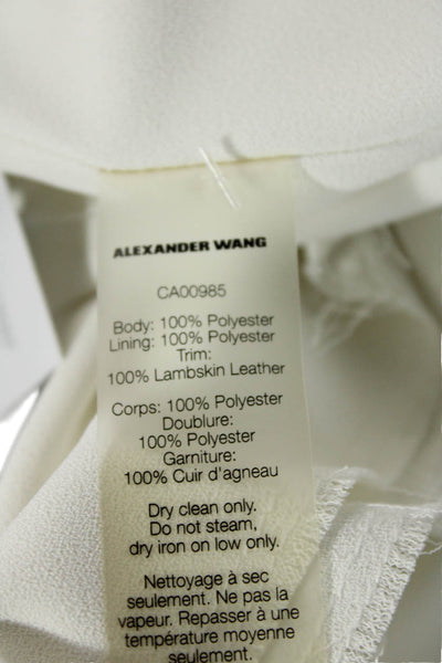 T Alexander Wang Women's Scoop Neck Sleeveless Raw Hem Tank Top Cream Size 2