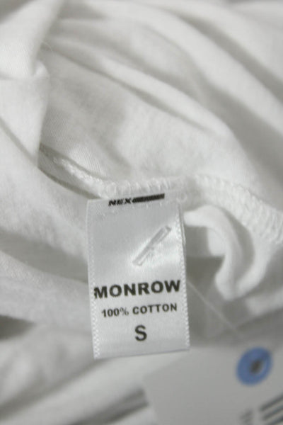 Monrow Women's Long Sleeves Round Neck Color Block Baseball T-Shirt Size S