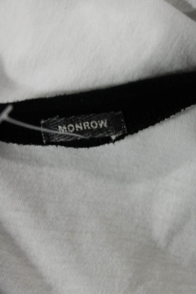 Monrow Women's Long Sleeves Round Neck Color Block Baseball T-Shirt Size S