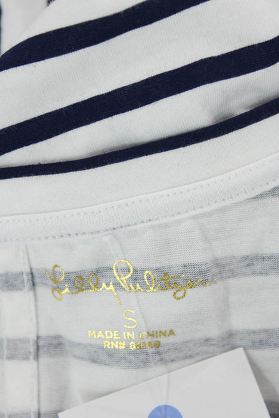 Lily Pulitzer Womens Square Neck Striped Casual T-shirt Dress White Size S