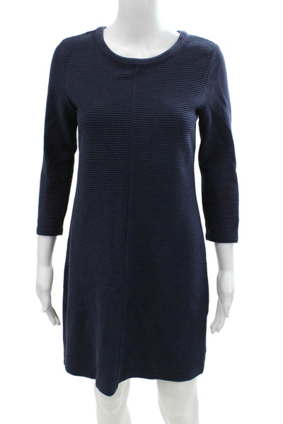Vineyard Vines Womens Cotton Scoop Neck Long Sleeve Lined Zip Dress Navy Size XS