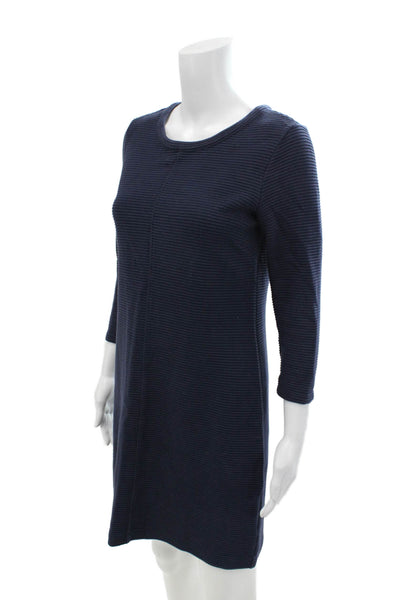 Vineyard Vines Womens Cotton Scoop Neck Long Sleeve Lined Zip Dress Navy Size XS