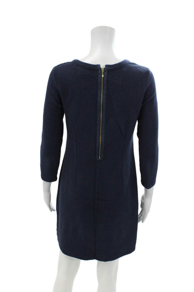 Vineyard Vines Womens Cotton Scoop Neck Long Sleeve Lined Zip Dress Navy Size XS