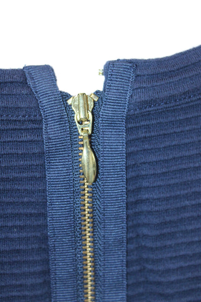Vineyard Vines Womens Cotton Scoop Neck Long Sleeve Lined Zip Dress Navy Size XS