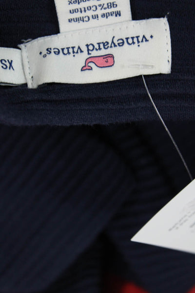 Vineyard Vines Womens Cotton Scoop Neck Long Sleeve Lined Zip Dress Navy Size XS