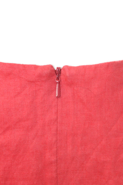 Calypso Womens Cotton V-neck Sleeveless Zip Lined Short Dress Red Size S