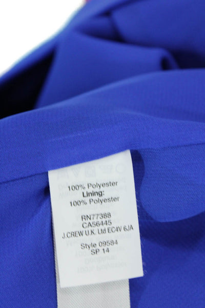 J Crew Womens Textured Short Sleeve V-neck Lined Sleek Dress Blue Size 02