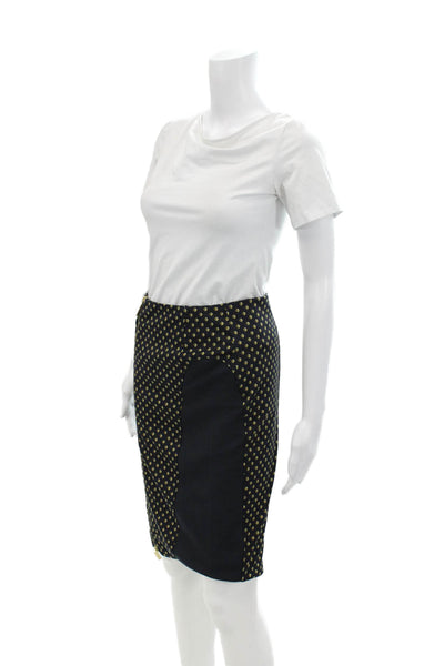Michael Kors Womens Textured Zip Pattern Lined Midi Dress Skirt Black Size 02
