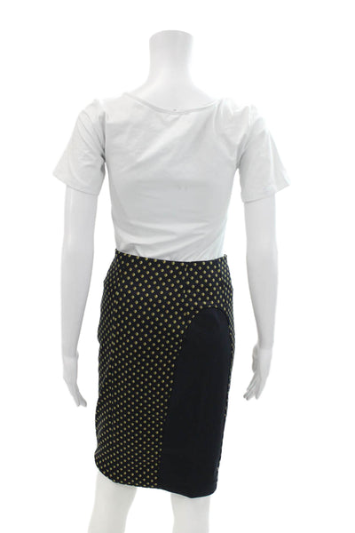 Michael Kors Womens Textured Zip Pattern Lined Midi Dress Skirt Black Size 02