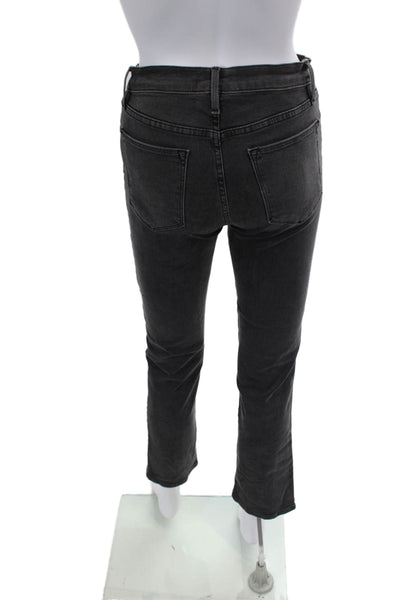 Frame Denim Womens Zipper Fly High Rise Slit Straight Leg Jeans Gray Size 26