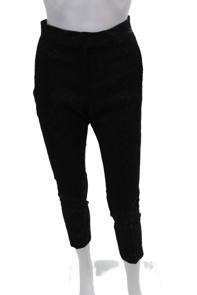 Rachel Zoe Womens Zipper Fly Mid Rise Pleated Trouser Pants Black Size 4