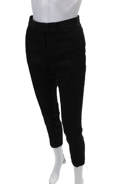 Rachel Zoe Womens Zipper Fly Mid Rise Pleated Trouser Pants Black Size 4