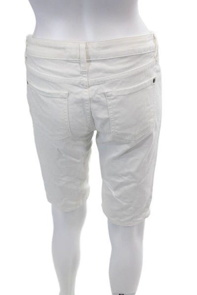 Vince Womens Zipper Fly Mid Rise Denim Bermuda Shorts White Size 26