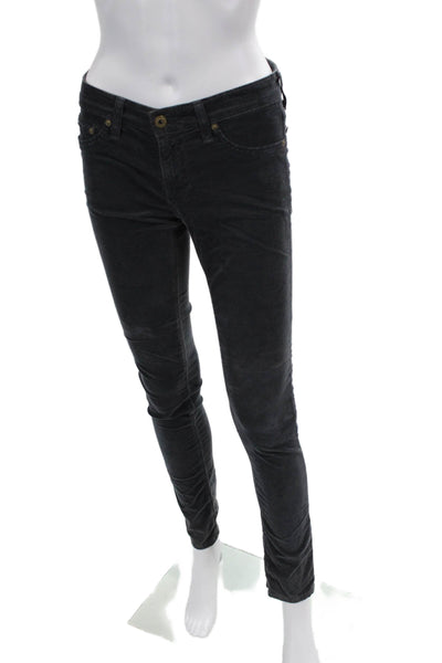 AG Adriano Goldschmied Womens The Jegging Corduroy Skinny Jeans Gray Size 26
