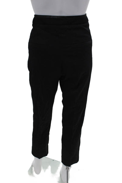 The Kooples Womens Zipper Fly Mid Rise Pleated Dress Pants Black Wool Size EU 36