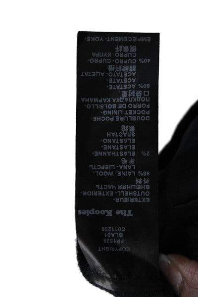 The Kooples Womens Zipper Fly Mid Rise Pleated Dress Pants Black Wool Size EU 36