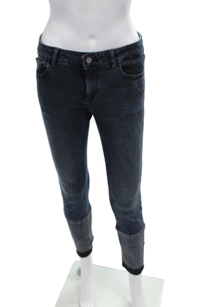 DL1961 Womens Zipper Fly Mid Rise Florence Cropped Jeans Blue Denim Size 26