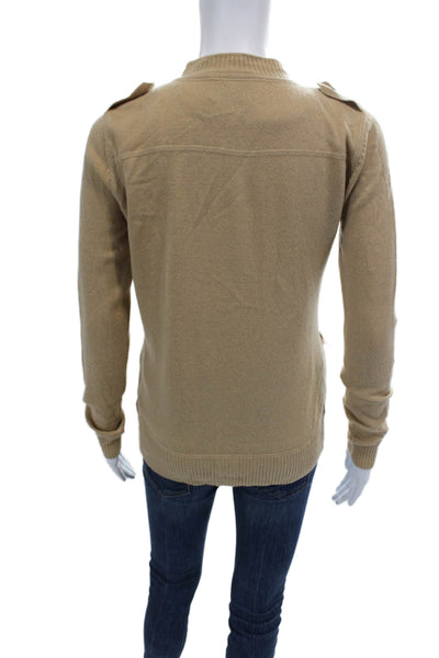 Michael Stars Womens Button Front Crew Neck Knit Cardigan Sweater Brown Size 1