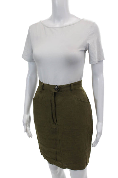 Blues Club Womens Zippered Mid-Rise Lined Pull-On Casual Skirt Green 6