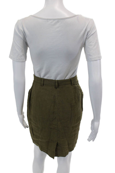 Blues Club Womens Zippered Mid-Rise Lined Pull-On Casual Skirt Green 6