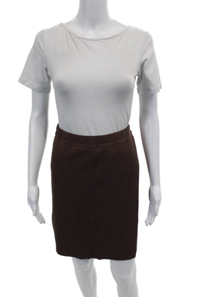 Glenfield Womens Cotton Stretch Casual Straight Mini Skirt Brown Size L