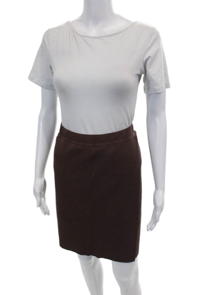 Glenfield Womens Cotton Stretch Casual Straight Mini Skirt Brown Size L