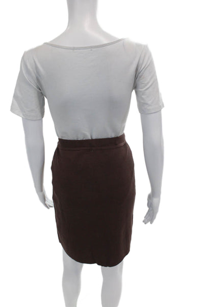 Glenfield Womens Cotton Stretch Casual Straight Mini Skirt Brown Size L