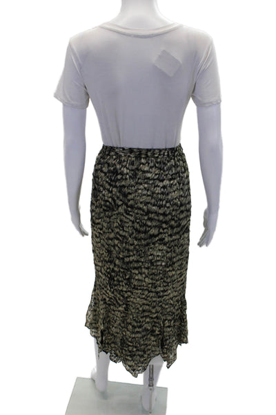Dana Buchman Woman Womens Silk Abstract Print A Line Skirt Beige Black Size 16