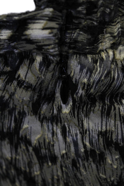 Dana Buchman Woman Womens Silk Abstract Print A Line Skirt Beige Black Size 16