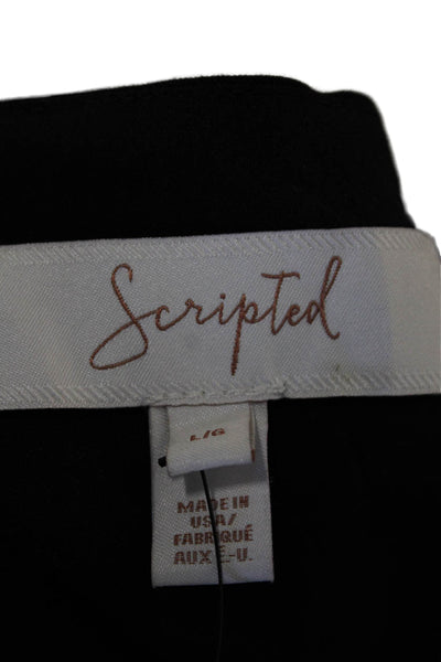 Scripted Womens Ruffled Waist Knee Length Trumpet Skirt Black Size Large