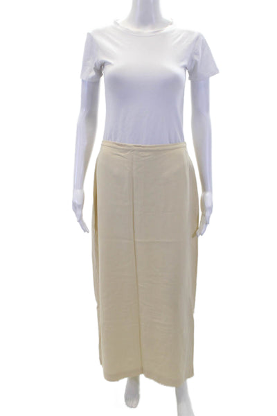 Marina Rinaldi Womens Wool Zippered Straight Midi Skirt Beige Size 26