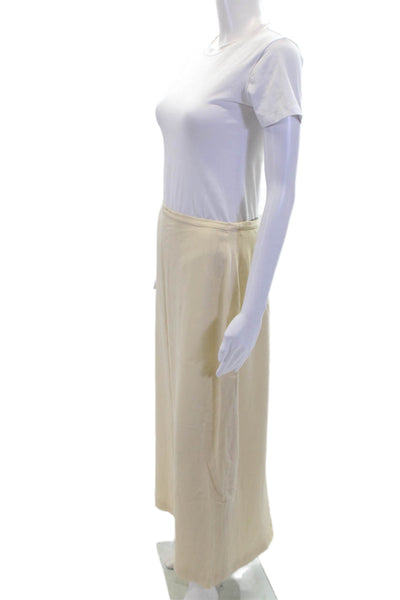 Marina Rinaldi Womens Wool Zippered Straight Midi Skirt Beige Size 26