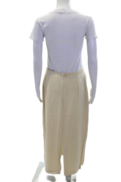 Marina Rinaldi Womens Wool Zippered Straight Midi Skirt Beige Size 26