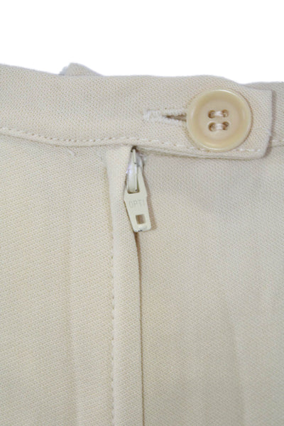 Marina Rinaldi Womens Wool Zippered Straight Midi Skirt Beige Size 26