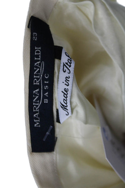 Marina Rinaldi Womens Wool Zippered Straight Midi Skirt Beige Size 26