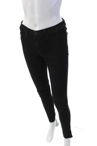 Rag & Bone Jean Womens Zipper Fly Mid Rise Legging Skinny Jeans Black Size 26
