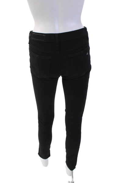 Rag & Bone Jean Womens Zipper Fly Mid Rise Legging Skinny Jeans Black Size 26