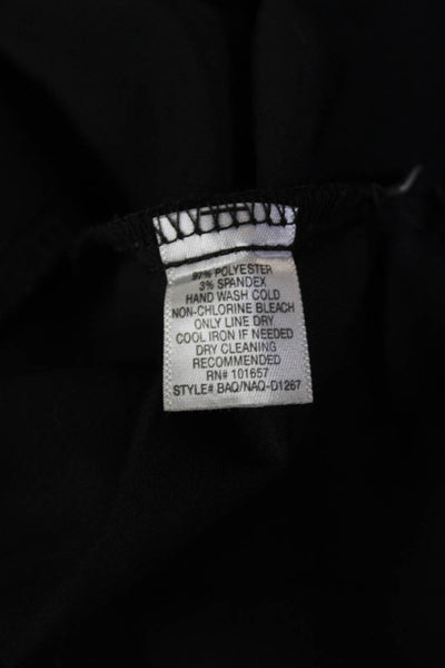 Nine Bird Womens Long Sleeve Button Front Crew Neck Shirt Black Size Large