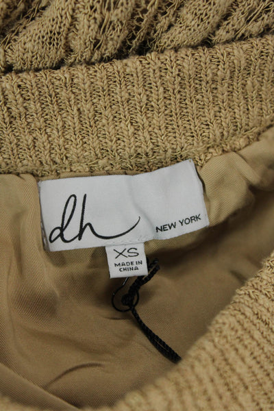 DH New York Womens Cotton Blend Knit Elastic Waist Maxi Skirt Beige Size XS
