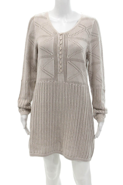 Young, Fabulous & Broke Womens Cotton Knit Long Sleeve Dress Gray Size M