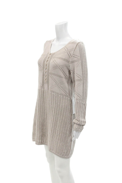 Young, Fabulous & Broke Womens Cotton Knit Long Sleeve Dress Gray Size M
