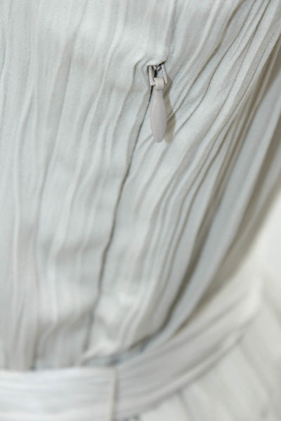 Drew Womens Pleated Belted Round Neck Sleeveless Tiered Dress Taupe Size M