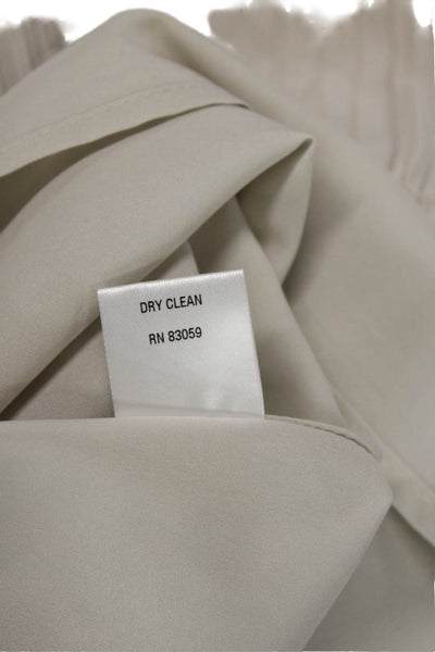 Drew Womens Pleated Belted Round Neck Sleeveless Tiered Dress Taupe Size M