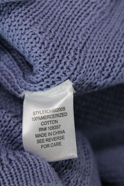 DH New York Womens Cotton Knit V-Neck Button Up Vest Top Purple Size XS
