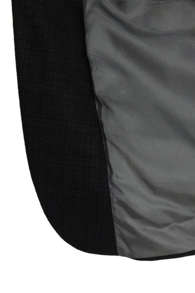 Oscar de la Renta Mens Wool PLaid Three Button Blazer Jacket Black Size 44