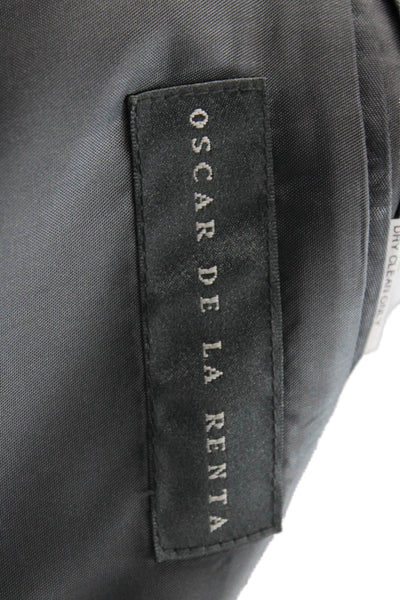 Oscar de la Renta Mens Wool PLaid Three Button Blazer Jacket Black Size 44