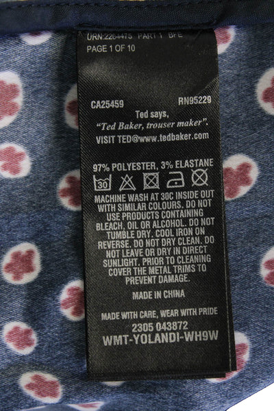 Ted Baker Womens Textured Drawstring Pattern Casual Pants Navy Size 01